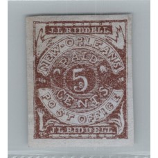 ESTADOS UNIDOS CONFEDERADOS, NUEVA ORLEANS Yv. 4 ESTAMPILLA NUEVA CON GOMA 1861 MUY LINDO Y FRESCO SELLO DE GRAN CALIDAD 275 EUROS